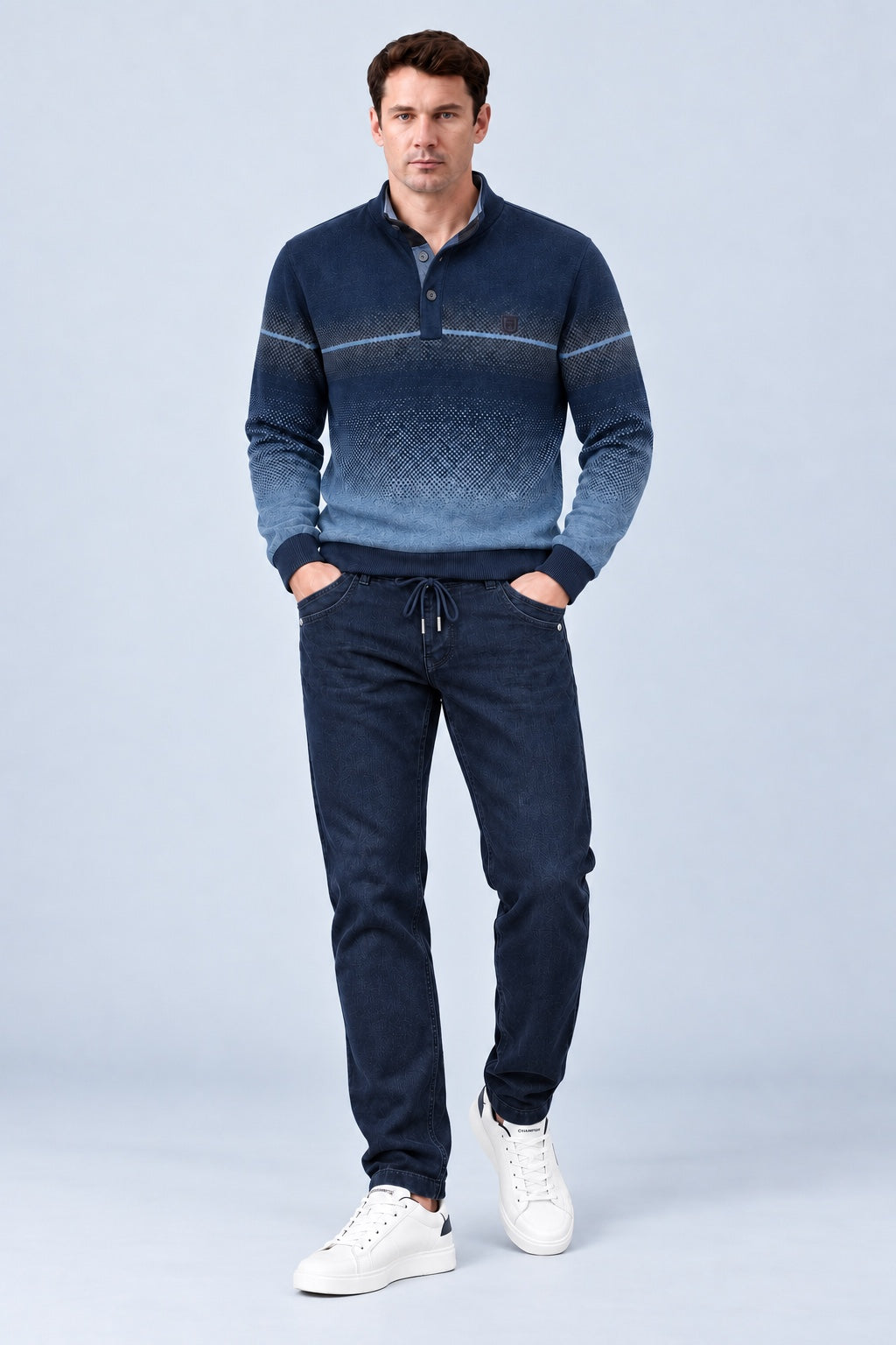 Jog Corduroy Chais Relaxed Fit aus Baumwoll‑Elasthan mit Tunnelzug in navy