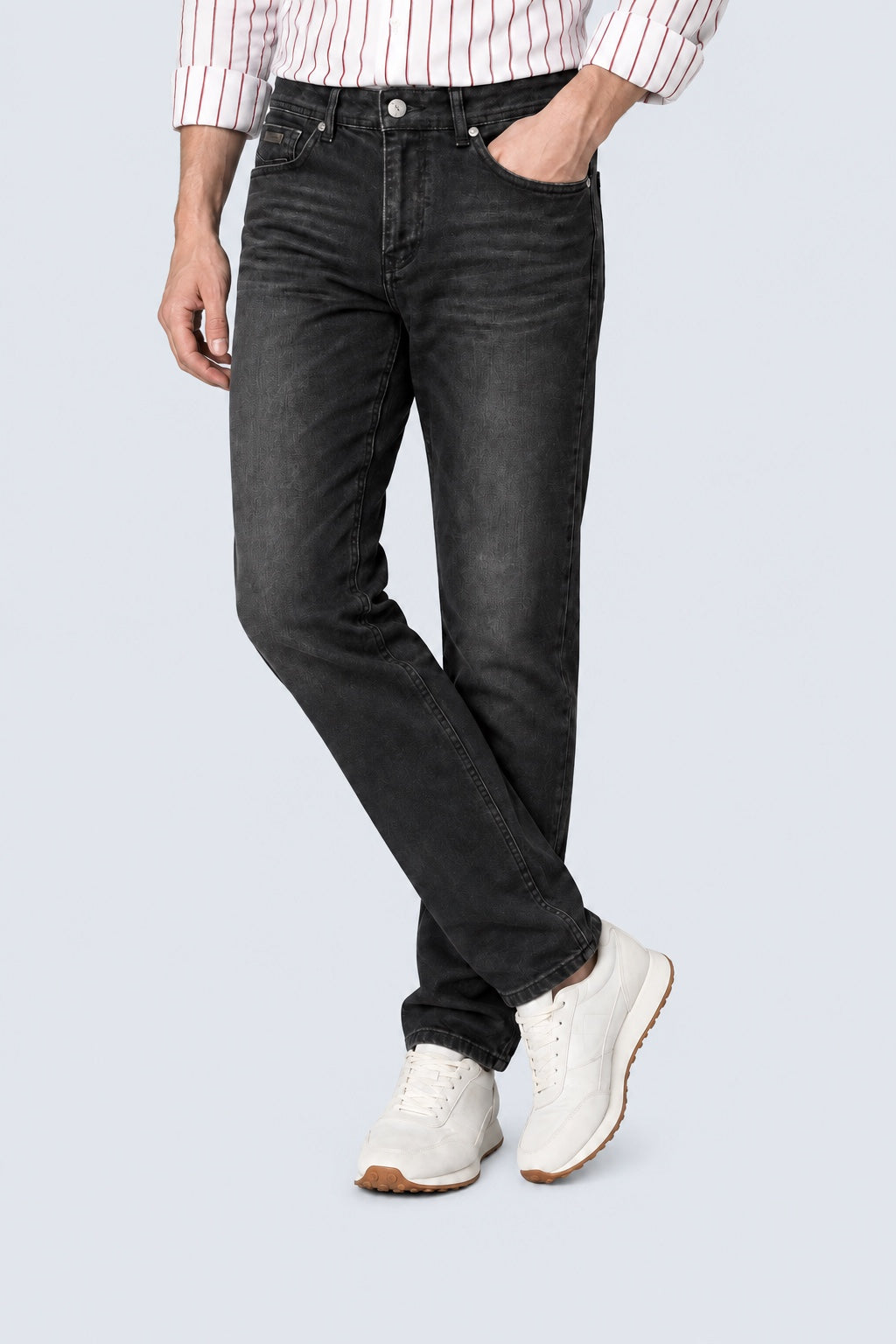 Dean Regular Slim Jeans in Dark Denim Optik in black, Ansicht 2