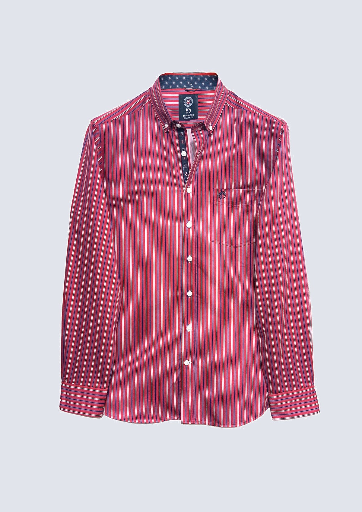 Button‑Down‑Hemd aus Baumwolle mit maritimem Streifenmuster – 60141