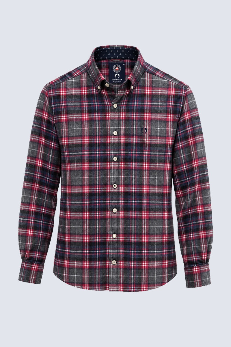 Button‑Down‑Hemd aus Baumwolle mit Karomuster in navy stripe 7, Ansicht 3