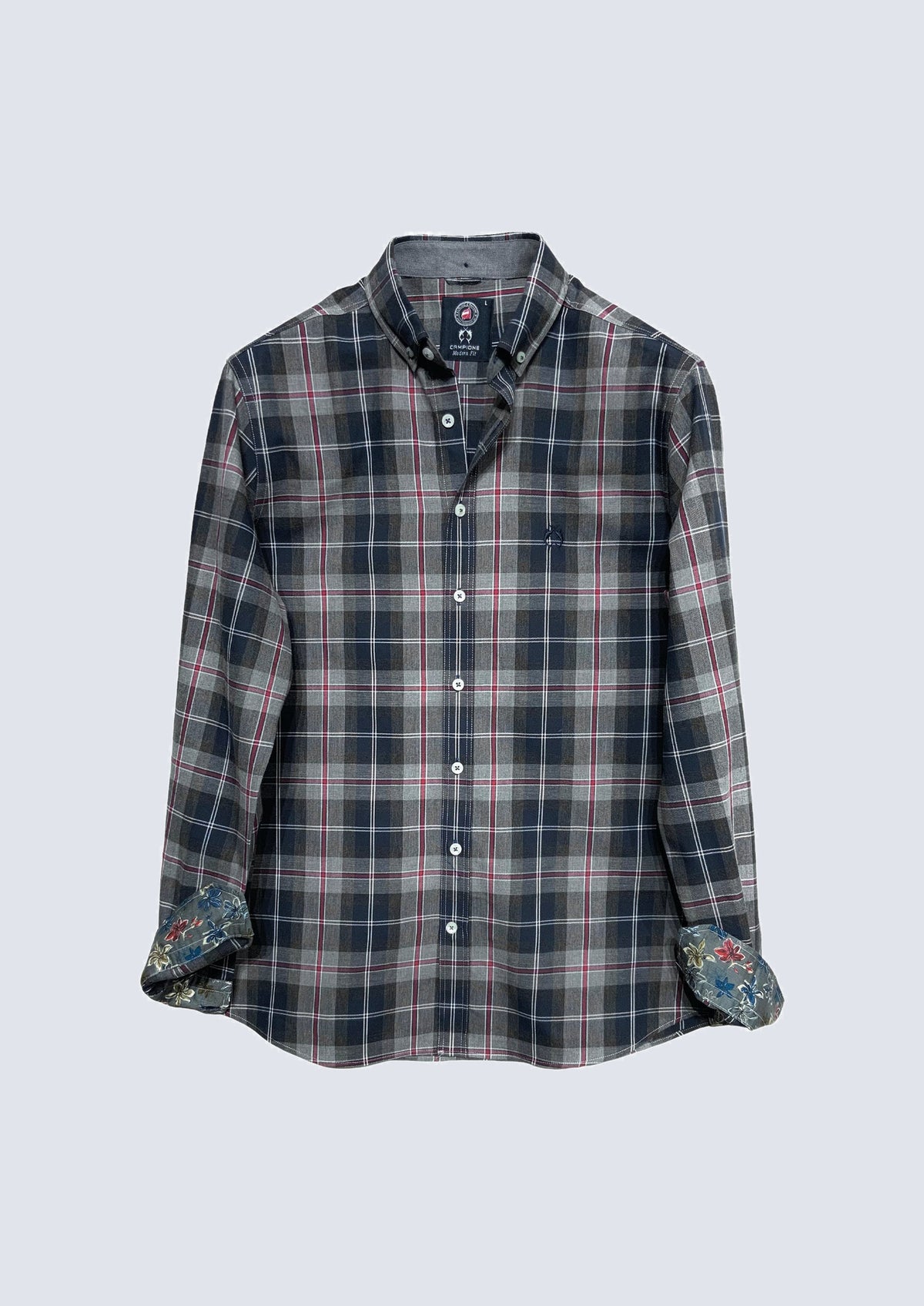 Karohemd aus Baumwolle mit Button‑down‑Kragen und Kontrastde – 85424