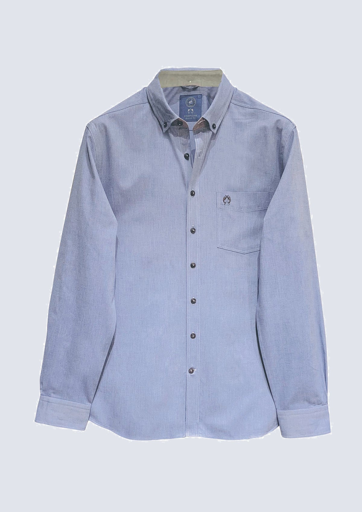 Button‑Down‑Hemd aus Baumwolle in Denim‑Optik in navy oxford