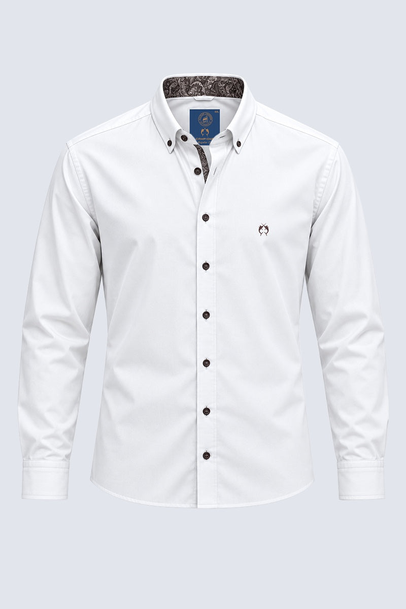Button‑Down‑Hemd aus Baumwoll‑Stretch‑Mix in white