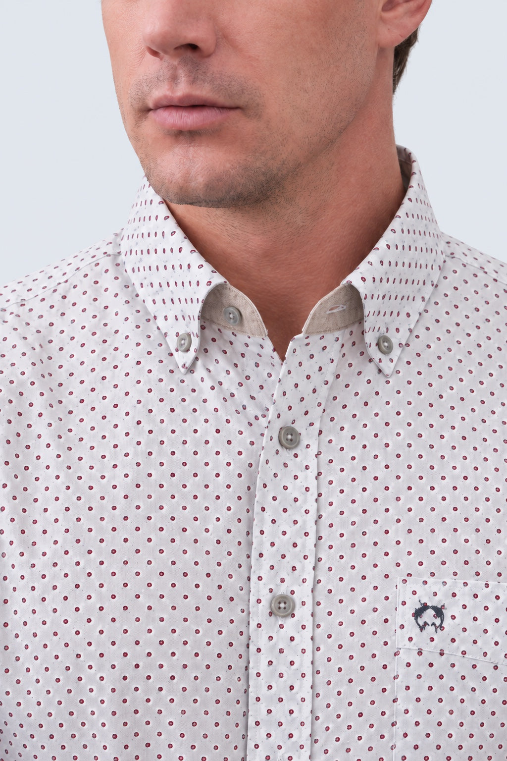 Button-Down-Hemd aus Baumwolle mit Mikro-Print und Brusttasche in flannel print 2, Ansicht 3