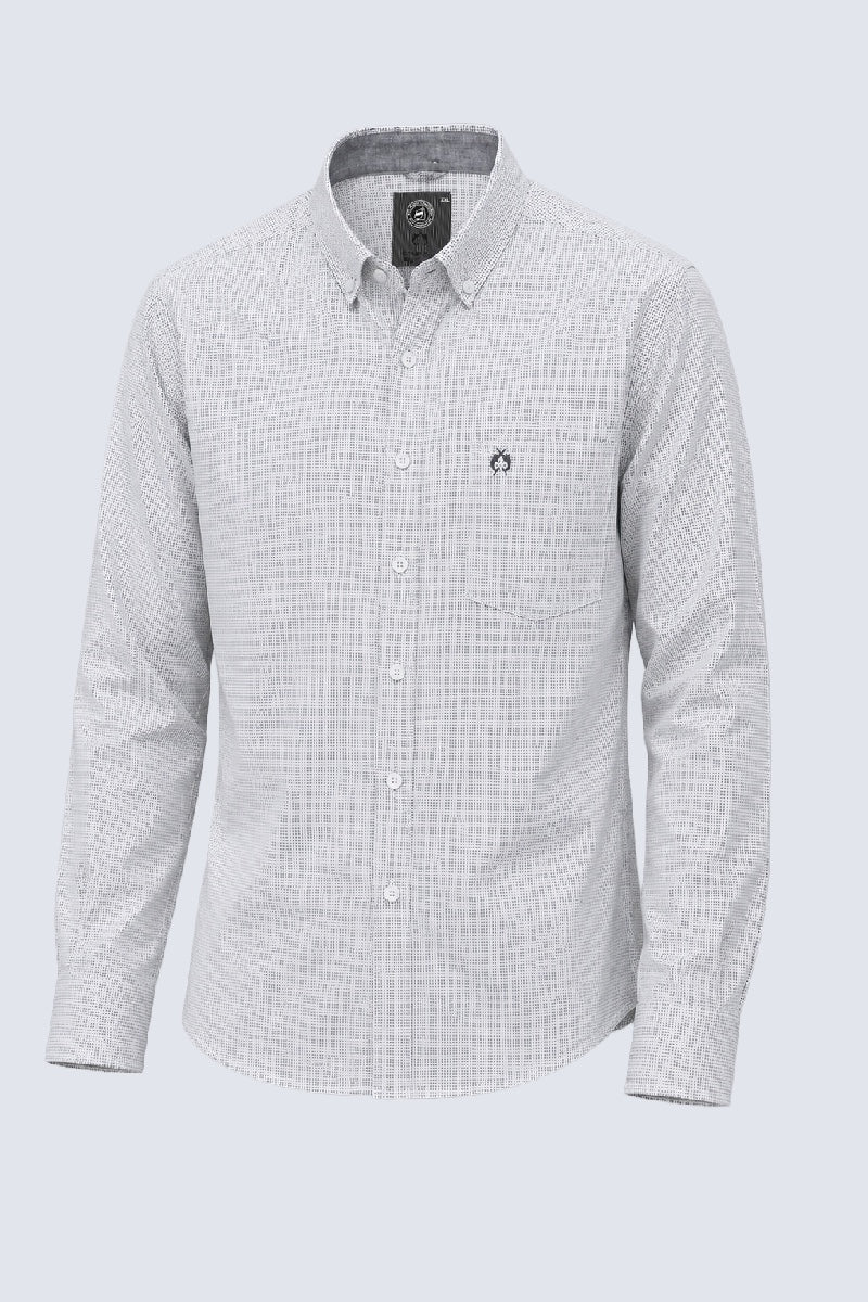 Button‑Down‑Hemd aus Baumwolle mit Mikro‑Allover‑Print in flannel print 1, Ansicht 2