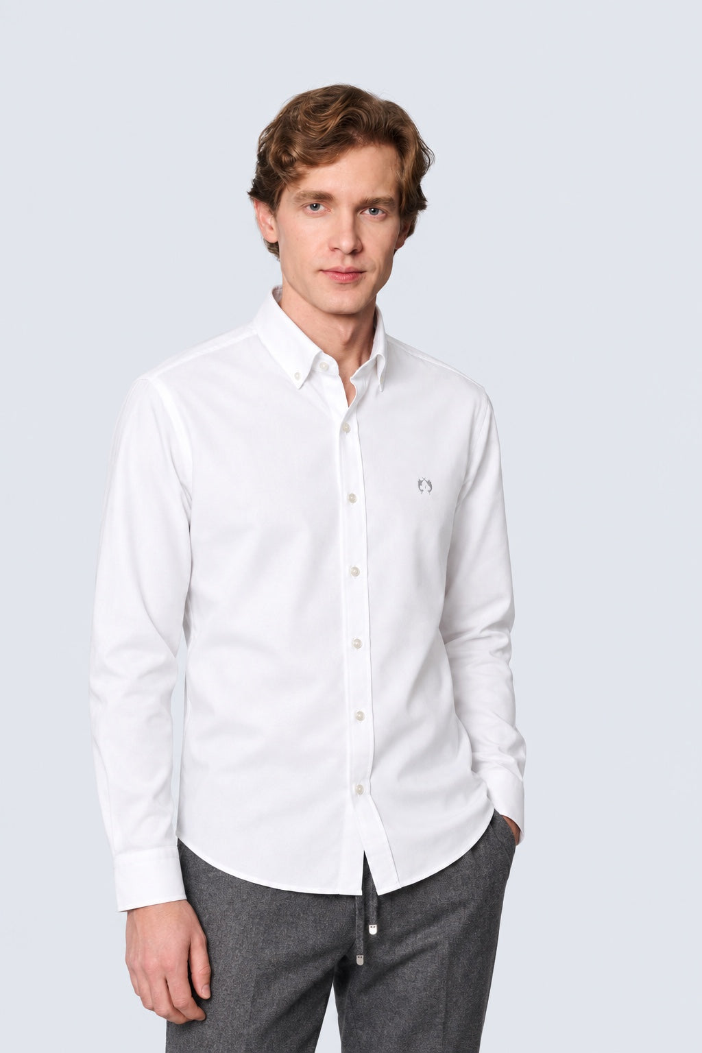 Performance‑Hemd mit Under Button‑Down Kragen in white, Ansicht 2