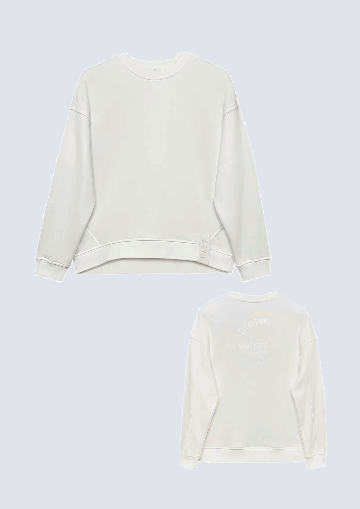 Oversize-Sweatshirt aus Baumwoll-Mix mit Rückenprint in off white