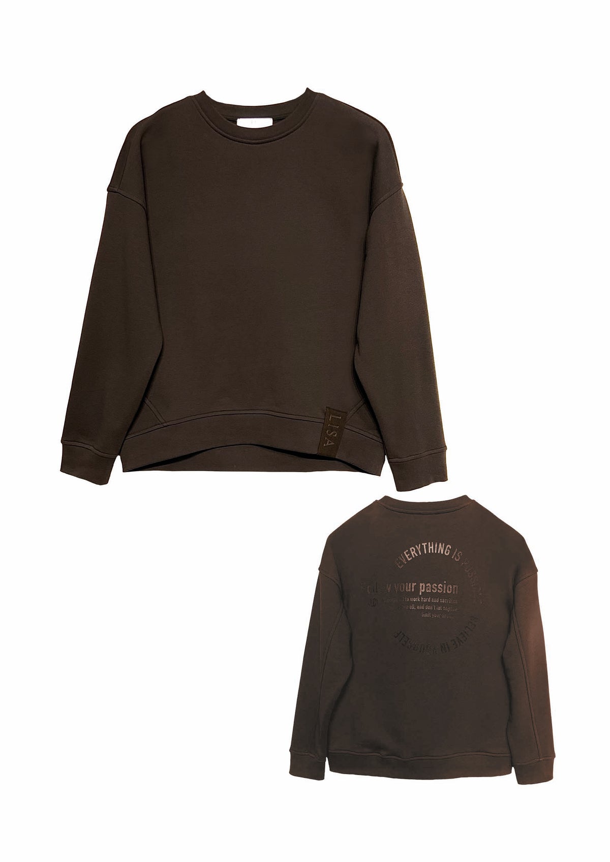 Oversize-Sweatshirt aus Baumwoll-Mix mit Rückenprint in brown