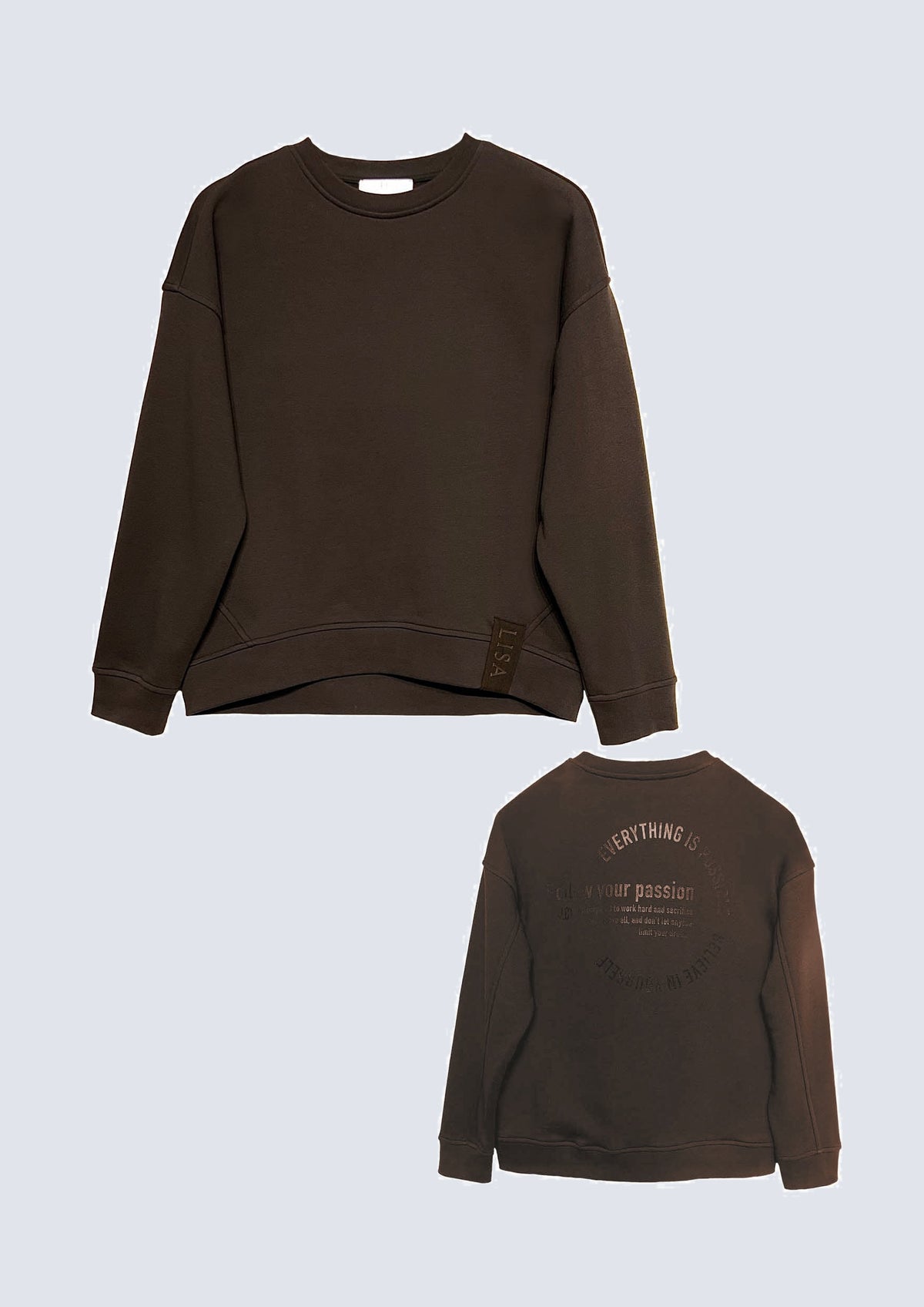 Oversize-Sweatshirt aus Baumwoll-Mix mit Rückenprint in brown