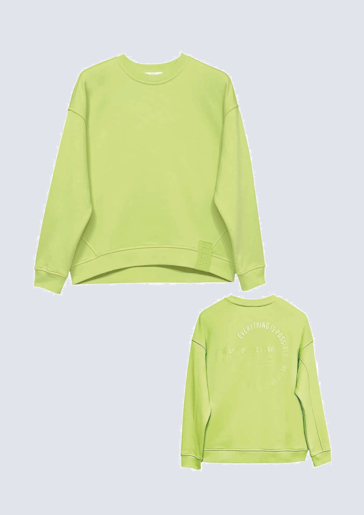 Oversize-Sweatshirt aus Baumwoll-Mix mit Rückenprint in green glow