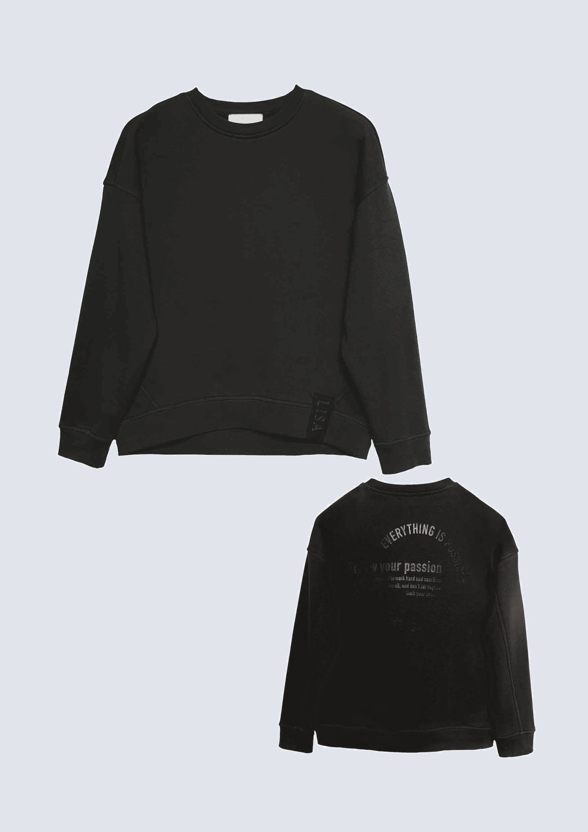 Oversize-Sweatshirt aus Baumwoll-Mix mit Rückenprint in black