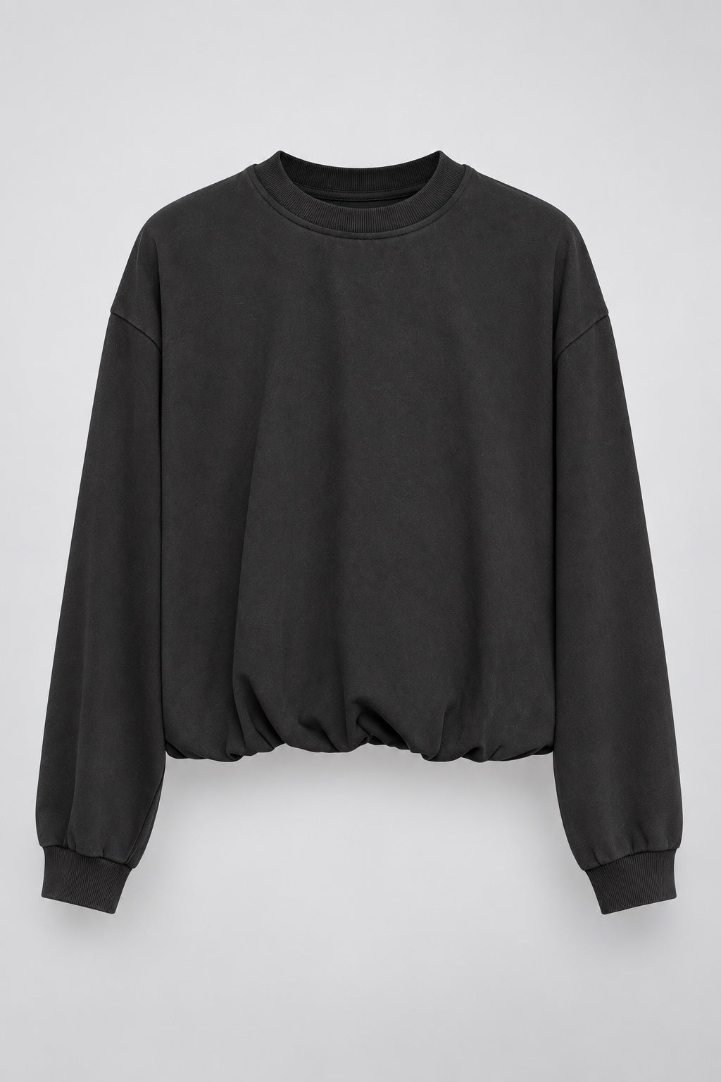 Sweatshirt aus reiner Baumwolle mit Strass‑Print auf der Rückseite in black
