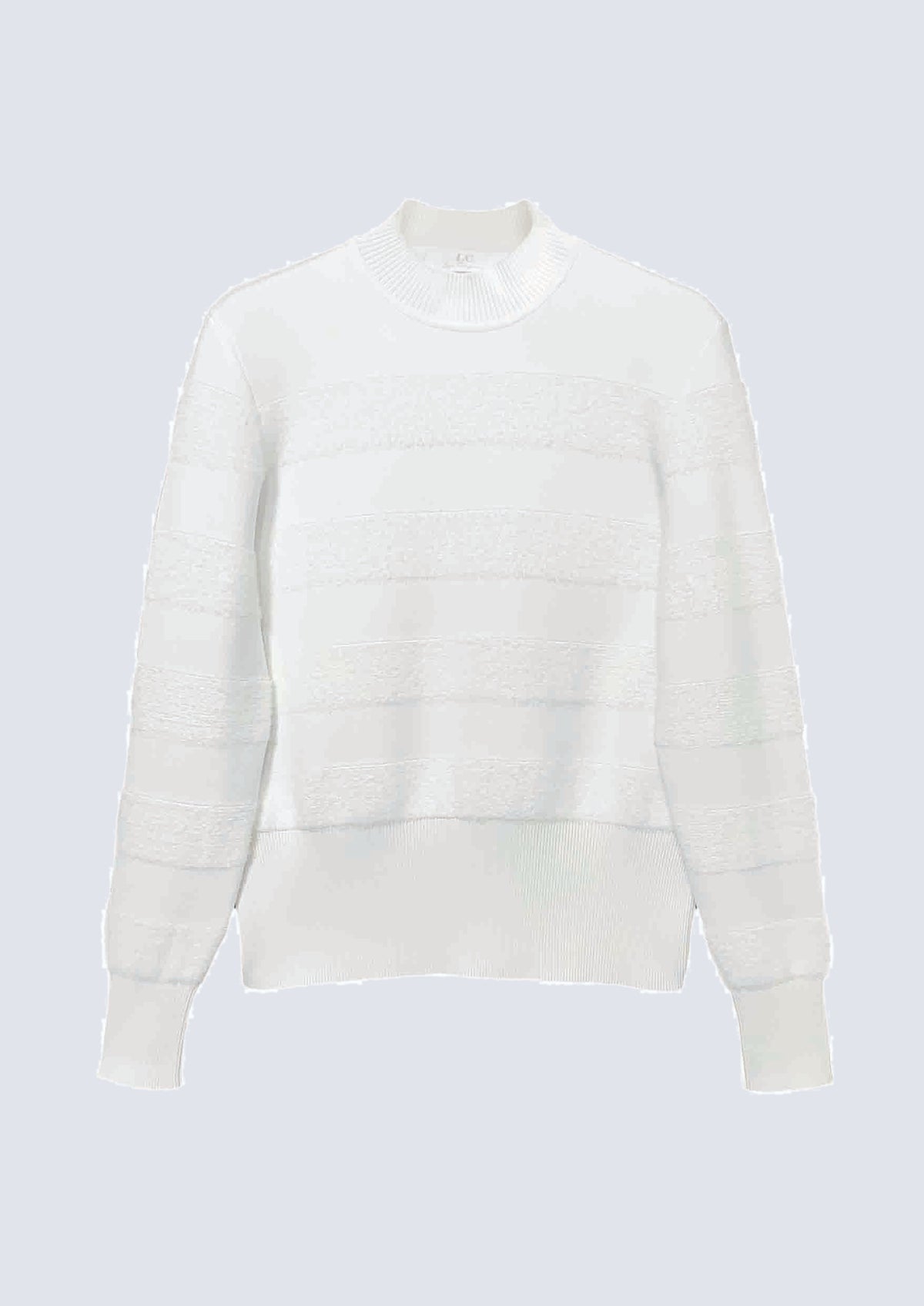 Pullover aus Viskose‑Polyester‑Mix mit Strukturstreifen – 40100