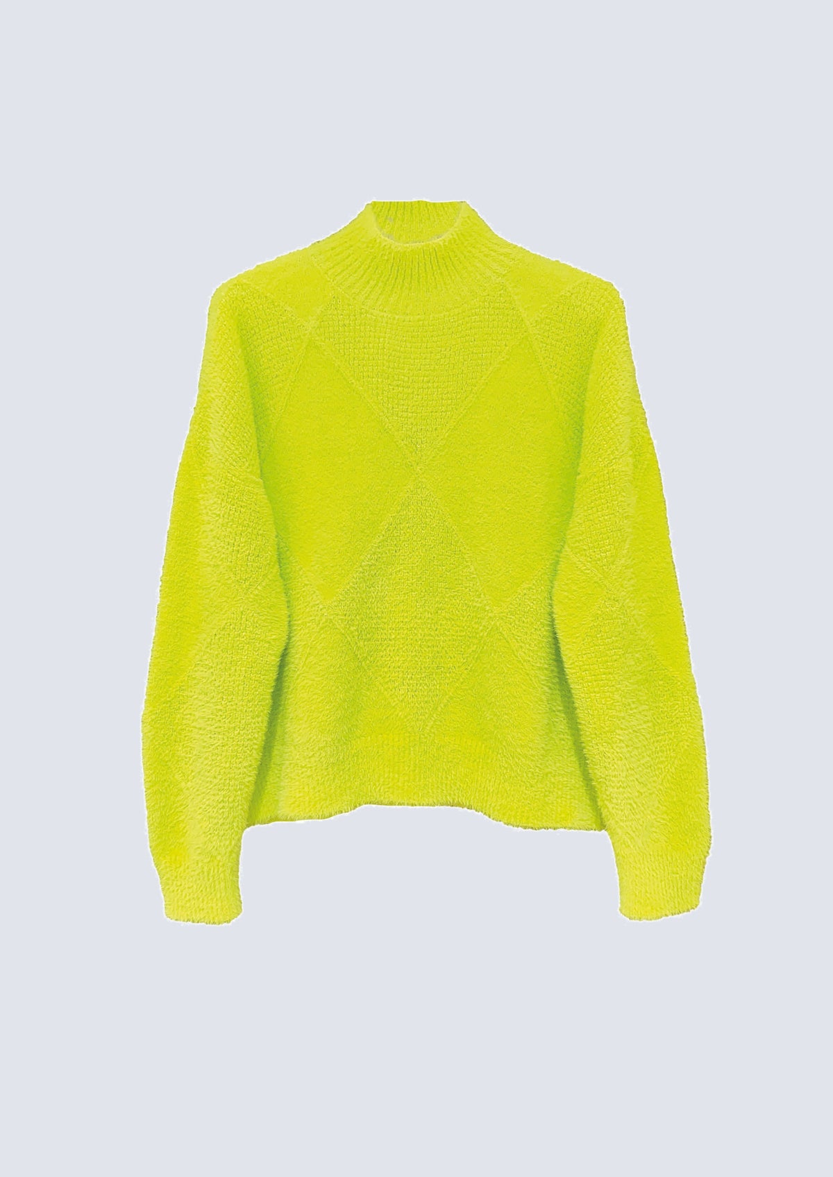 Strickpullover aus Polyamid mit Stehkragen und Strukturmuster in green glow