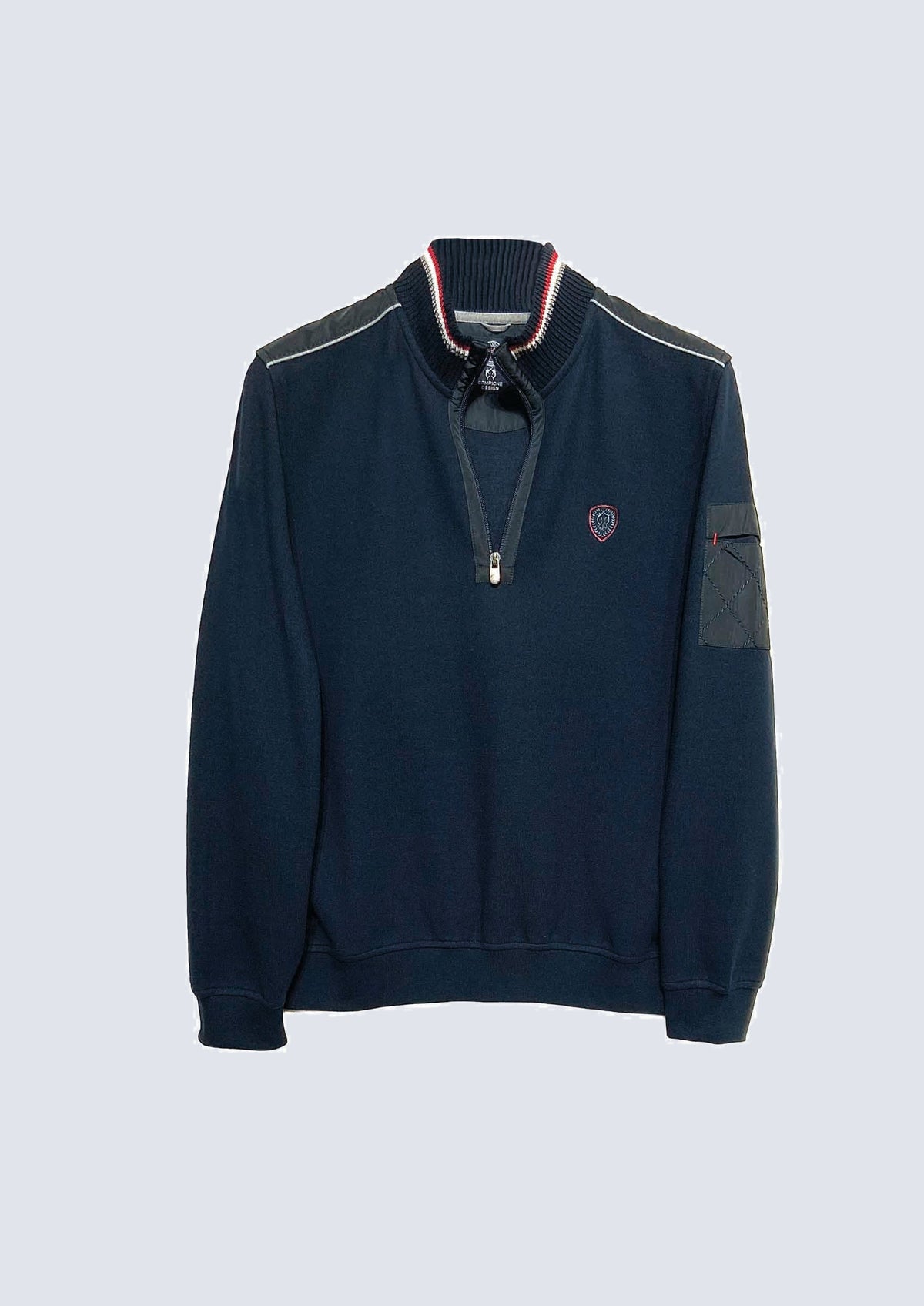 Sweatshirt mit Stehkragen und Reißverschluss aus Baumwoll‑Mi – 85400