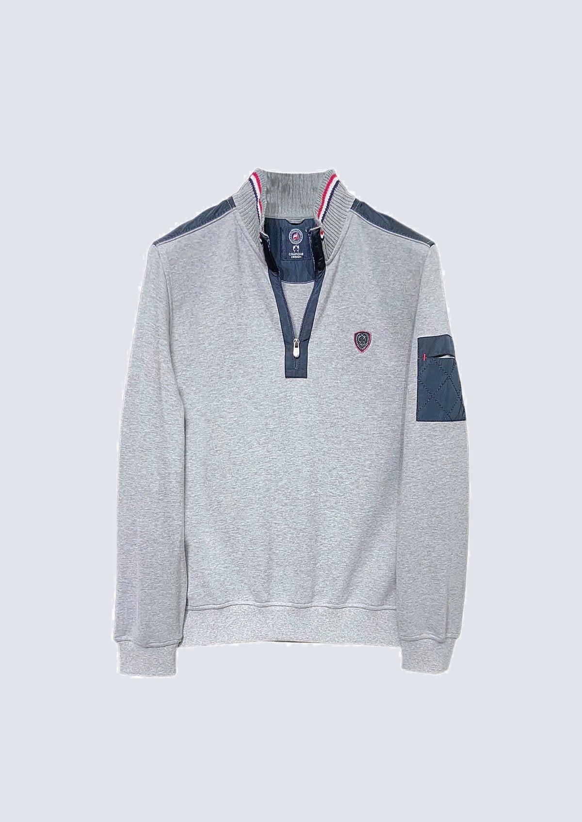 Sweatshirt mit Stehkragen und Reißverschluss aus Baumwoll‑Mi – 90301