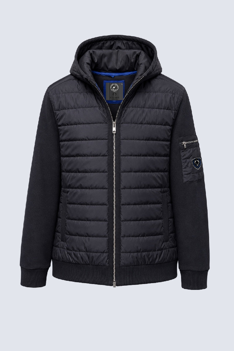 Kapuzenjacke in Steppoptik aus Polyester in black combi 1, Ansicht 2