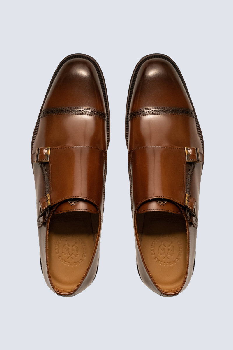 Herren Monk Strap Schuhe – Brown