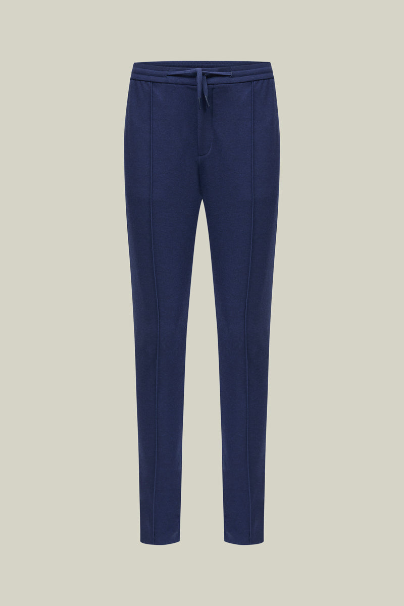 Men's leisure trousers navy – with drawstring