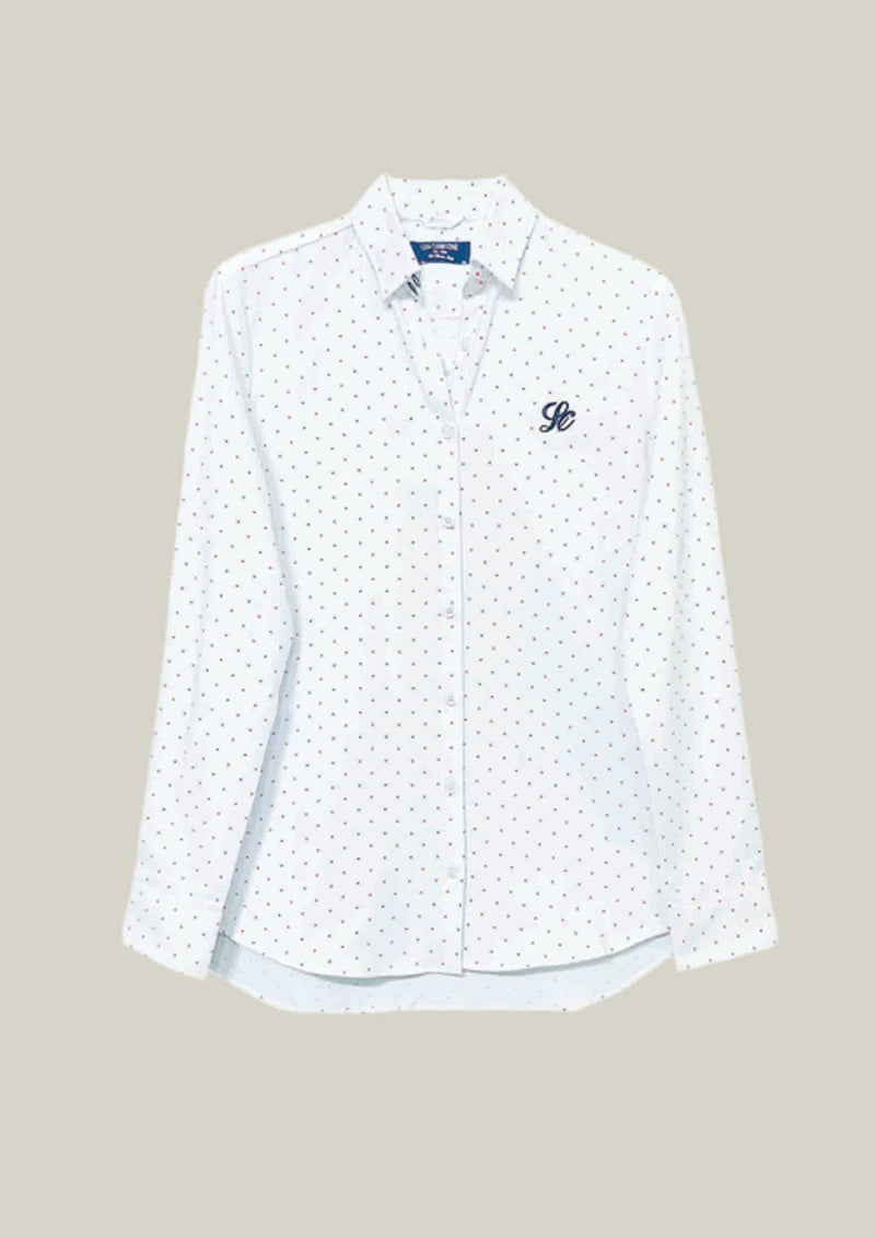 Kadın Polka Dot Gömlek – Beyaz