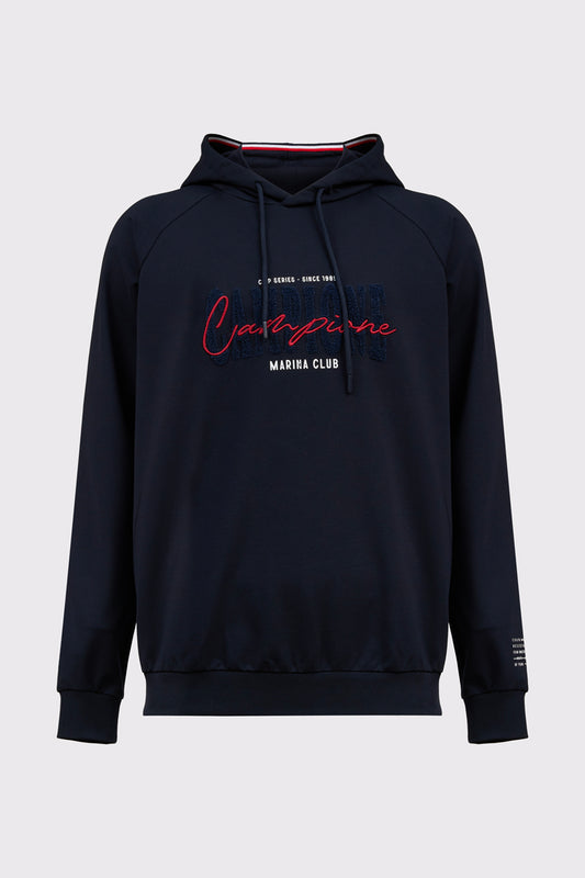 Claudio Campione Yachting Hoodie Navy mit Stickerei