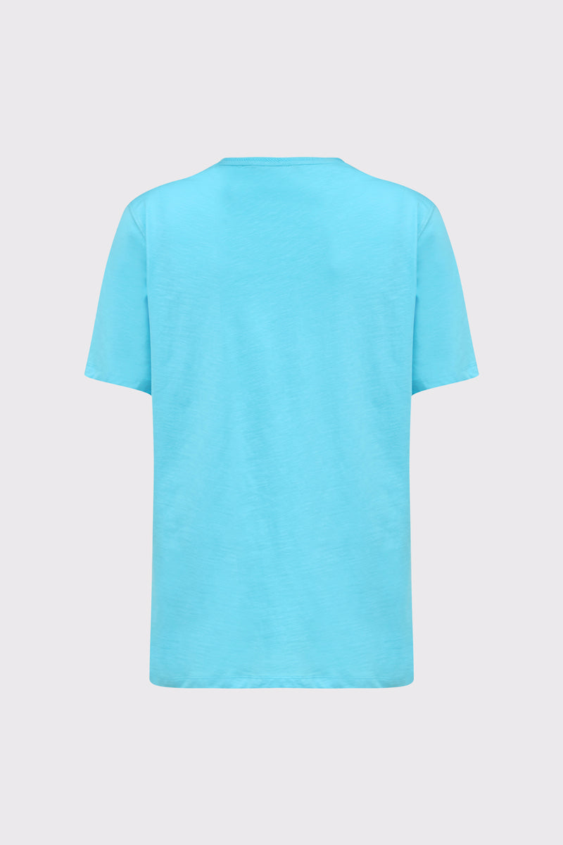 T-Shirt  Zeitloser Komfort aus 100 % Baumwolle – turqoise #Farbe_82000 turqoise