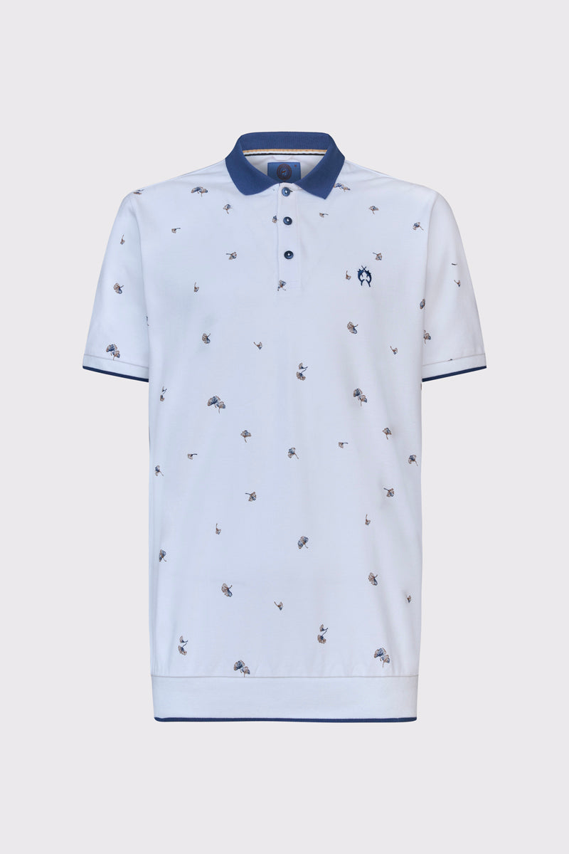 Polo-T-Shirt aus reiner Baumwolle mit Button-Down-Kragen – white combi 1 #Farbe_10011 white combi 1