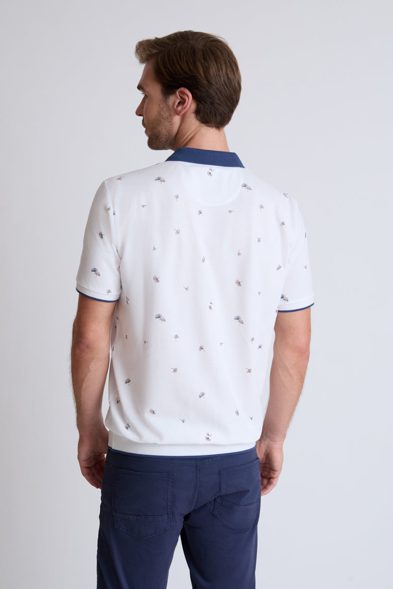 Polo‑T‑Shirt aus reiner Baumwolle mit Button‑Down‑Kragen (1/2 Arm)