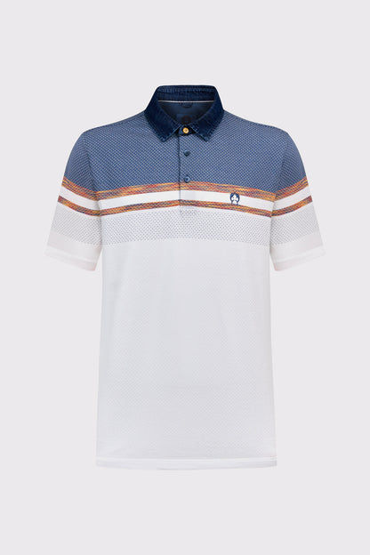 Pure cotton polo shirt with gradient design (short-sleeved)