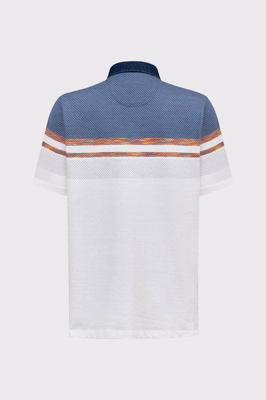 Pure cotton polo shirt with gradient design (short-sleeved)