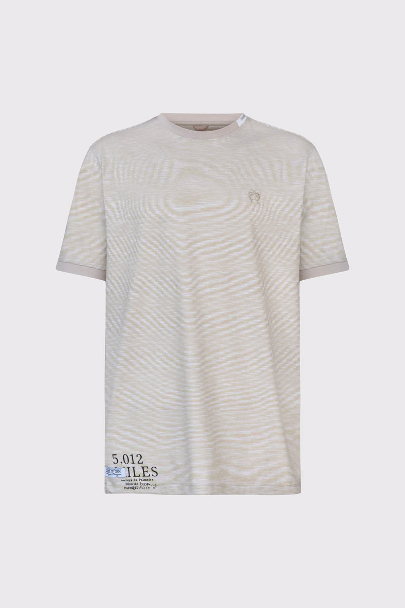 Baumwoll‑T‑Shirt mit feinem Streifenmuster (1/2 Arm)