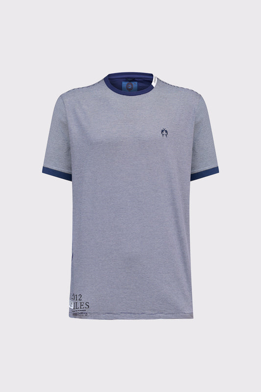 Baumwoll‑T‑Shirt mit feinem Streifenmuster (1/2 Arm)