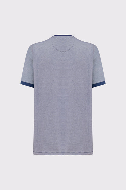 Baumwoll‑T‑Shirt mit feinem Streifenmuster (1/2 Arm)