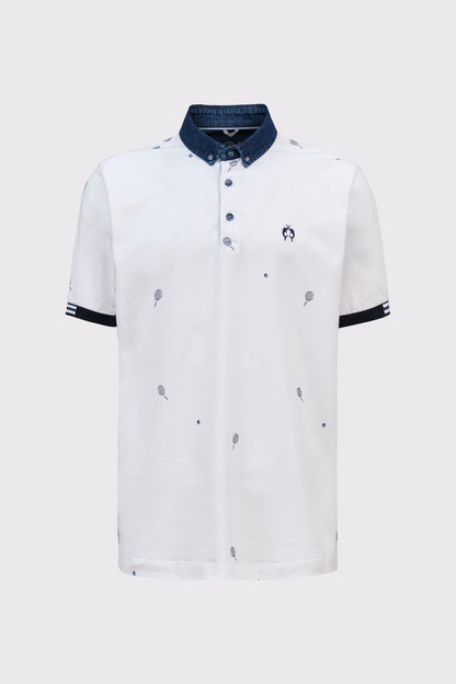 Modernes Polo-Shirt mit Jeans-Details