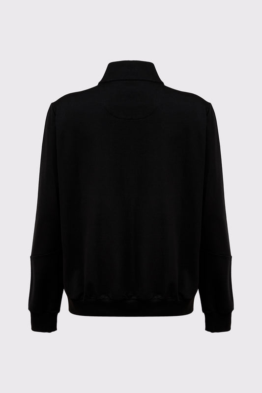 Men's Sweatshirt Jacket with Stand-Up Collar – modern & clean