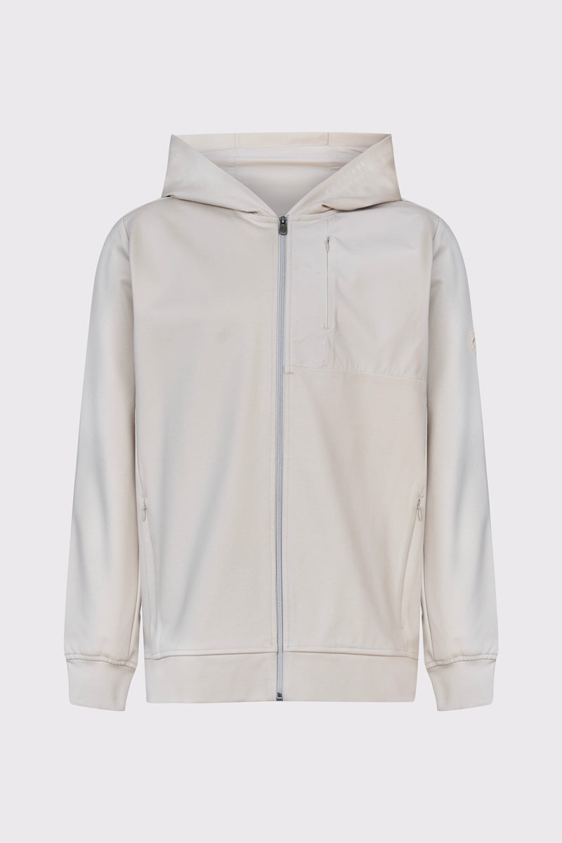 Hoodie‑Sweat‑Jacke aus Rayon‑Polyamid‑Lycra‑Mix mit Zipper – sand #Farbe_40900 sand