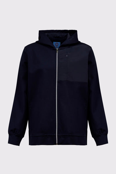 Hoodie‑Sweat‑Jacke aus Rayon‑Polyamid‑Lycra‑Mix mit Zipper