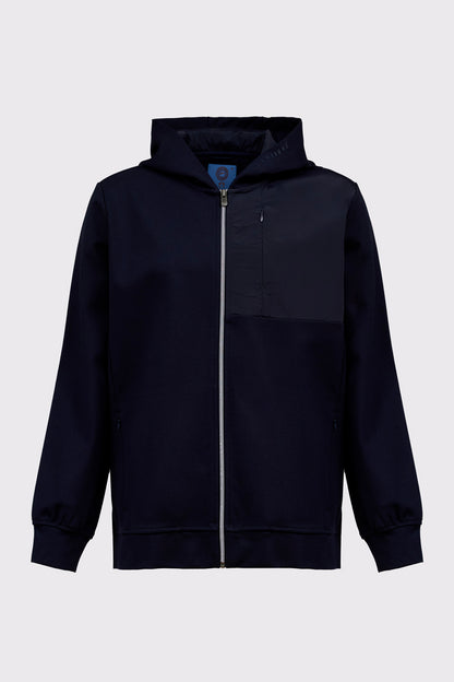 Hoodie‑Sweat‑Jacke aus Rayon‑Polyamid‑Lycra‑Mix mit Zipper