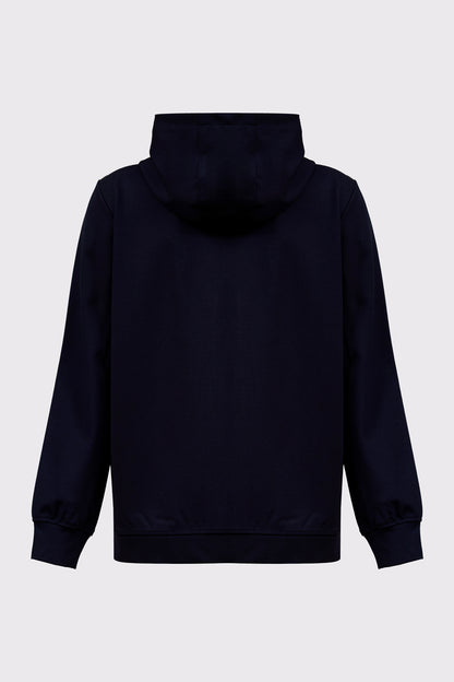 Hoodie‑Sweat‑Jacke aus Rayon‑Polyamid‑Lycra‑Mix mit Zipper