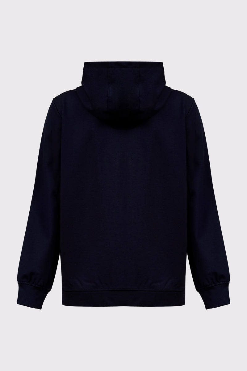 Hoodie‑Sweat‑Jacke aus Rayon‑Polyamid‑Lycra‑Mix mit Zipper – navy #Farbe_85400 navy