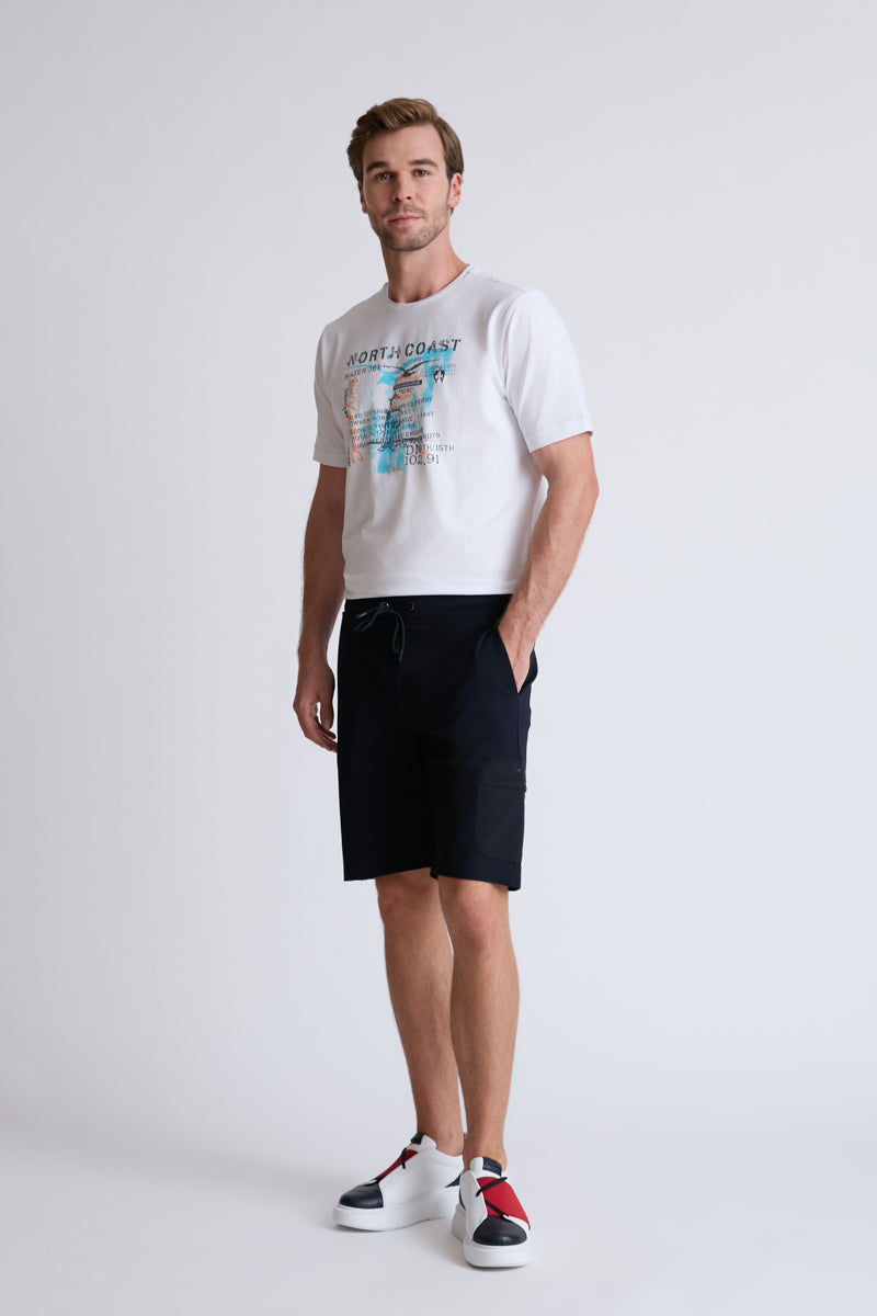 Bermuda‑Shorts aus Rayon‑Polyamid‑Lycra‑Mix mit Utility‑Tasche