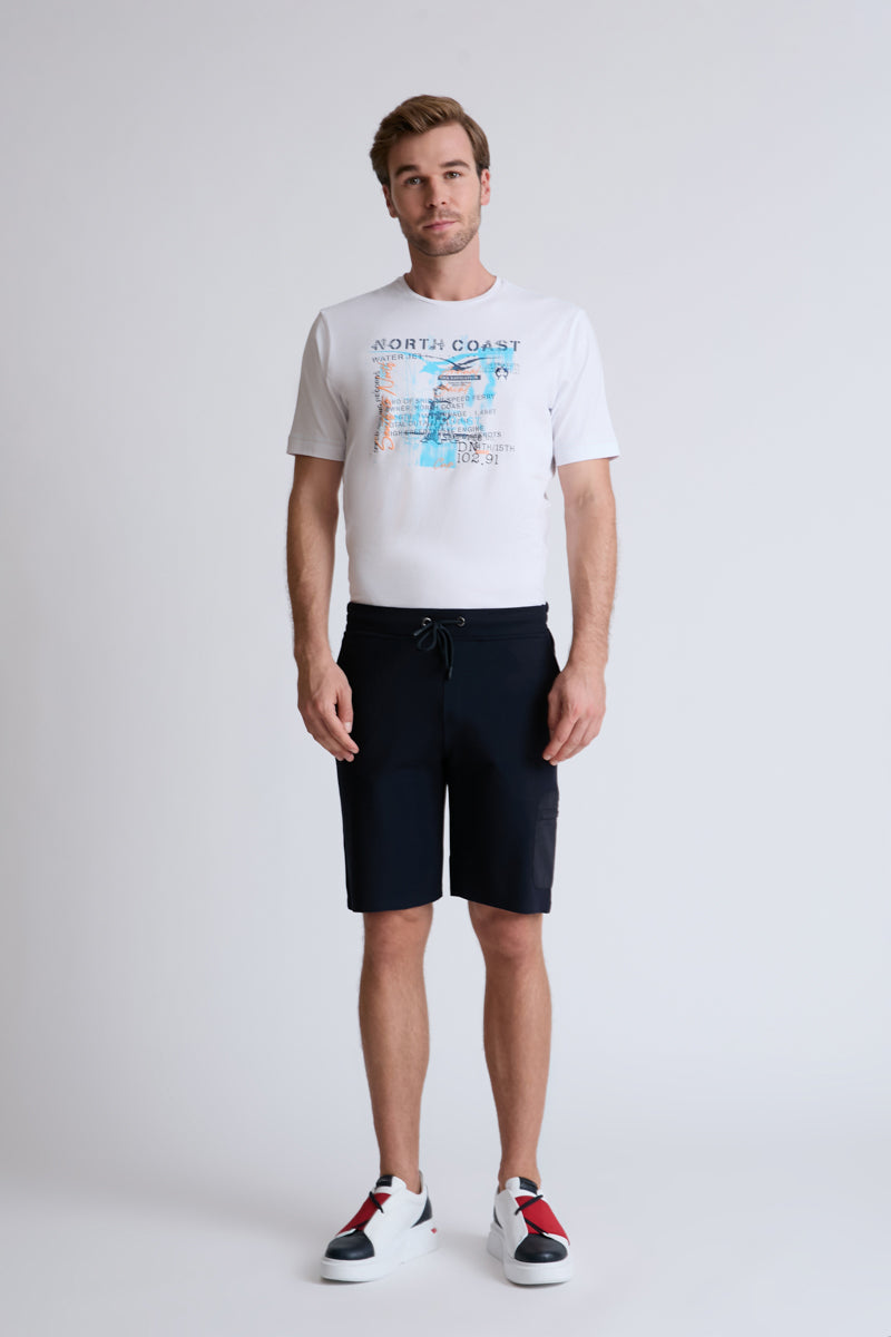 Bermuda‑Shorts aus Rayon‑Polyamid‑Lycra‑Mix mit Utility‑Tasche