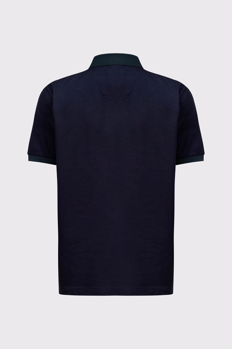 Polo-Shirt aus Modal-Baumwolle-Polyester-Mix mit Brusttasche – navy #Farbe_85400 navy
