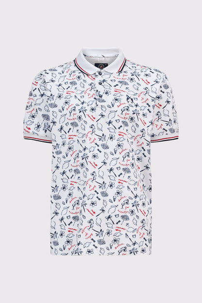 Polo shirt with nautical all-over print