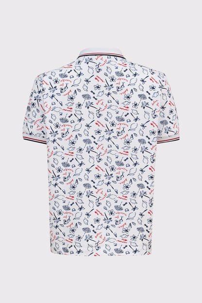 Polo shirt with nautical all-over print