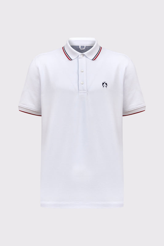 Men's Piqué Polo Shirt – Cotton-Elastane, Modern Fit