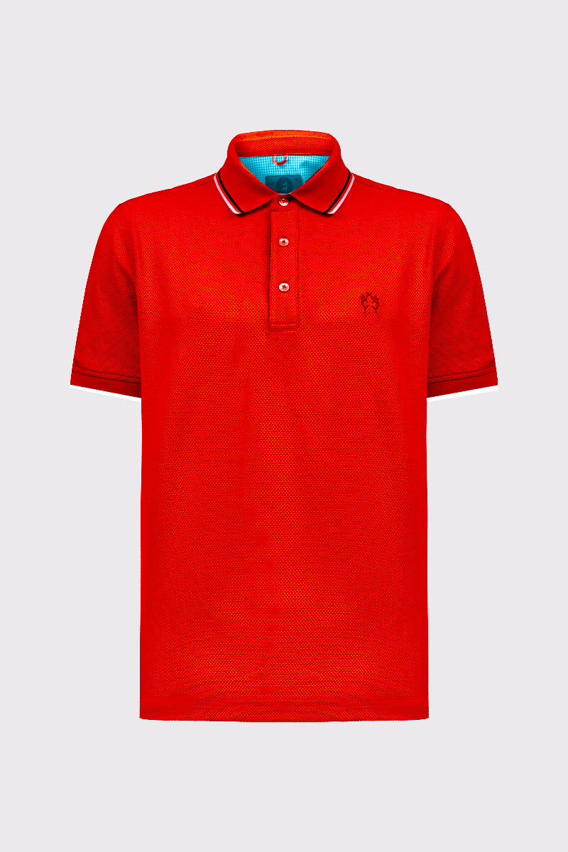 Herren Polo-Shirt Piqué – Baumwolle-Elasthan, modern – red #Farbe_60100 red