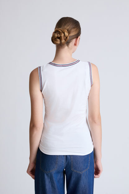 Tanktop aus Baumwolle-Modal mit maritimem Print