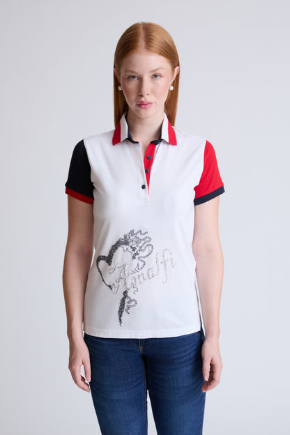 Polo-Shirt aus Baumwolle mit elastischem Anteil