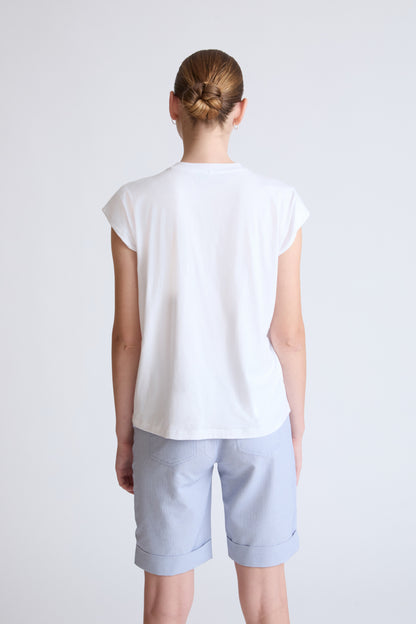 Baumwolle-Modal T-Shirt mit maritimem Anker-Stickmotiv